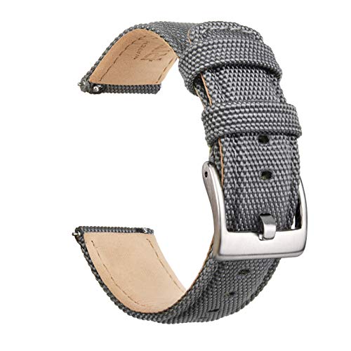 Ritche Sailcloth Watch Band Quick Release Watch Strap Compatible with Timex / Seiko / Fossil / Citizen Watch Bands for Men Women, 20mm, Sailcloth, no gemstone