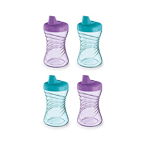 NUK Fun Grips Hard Spout Sippy Cup, 10 oz. | Easy to Hold, BPA Free, Spill Proof Toddler Cup, 4pk