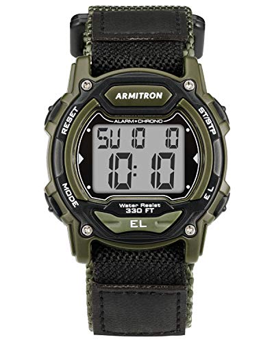 Armitron Sport Quartz Sport Watch with Nylon Strap, Black, 24 (Model: 45/7004DGN)