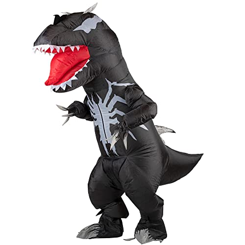 MARVEL Venomosaurus Official Adult Inflatable Costume - Inflatable Jumpsuit with Built-In Fan, Gloves, and Battery Box