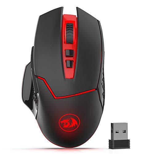 Redragon M690-1 Wireless Gaming Mouse with DPI Shifting, 2 Side Buttons, 2400 DPI, Ergonomic Design, 8 Buttons-Black