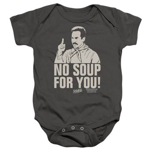 Popfunk Seinfeld No Soup Unisex Infant Snap Suit for Baby (6 Months) Charcoal