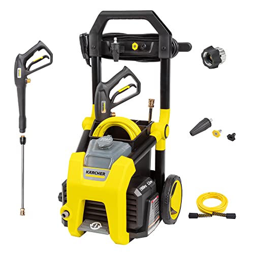 Kärcher K1900PS Max 2375 PSI Electric Pressure Washer with 3 Spray Nozzles - Great for cleaning Cars, Siding, Driveways, Fencing and more - 1.2 GPM