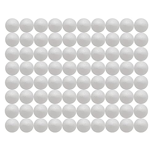 Crafjie Craft Foam Balls 80-Pack 1 Inch in Diameter, Polystyrene for DIY Arts and Crafts, Ornaments, Smooth Polystyrene Foam, Balls for Decoration Household School Projects, White