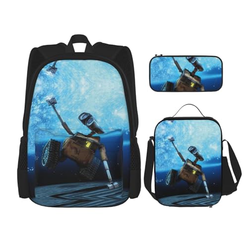 GTRHTYJ Travel Camping Work Backpack for Womens/Mens Gifts Classic Daypack Funny Anime Laptops Bags Set 3 Piece Backpack With Lunch Box Pen Case