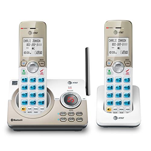 AT&T DL72219 DECT 6.0 2-Handset Cordless Phone for Home with Connect to Cell, Call Blocking, 1.8' Backlit Screen, Big Buttons, intercom, and Unsurpassed Range