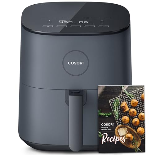 COSORI Air Fryer Pro LE 5-Qt Airfryer, Quick and Easy Meals, UP to 450℉, Quiet, 85% Oil less, 130+ Recipes, 9 Customizable Functions, SHAKE Reminder, Compact, Dishwasher Safe,Grey