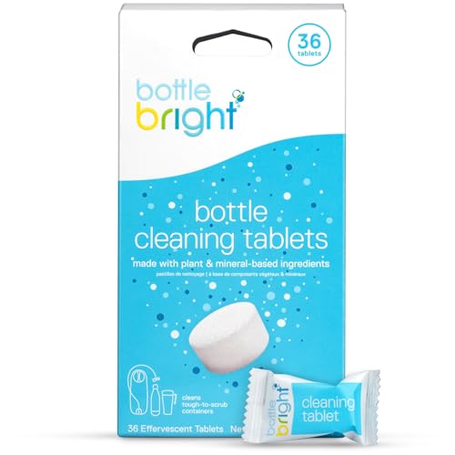 Bottle Bright 36 Tablets - Clean Stainless Steel, Thermos, Tumbler, Insulated, Plastic and Reusable Water Bottles –Bottle Bright Cleaning Tablets are Easy and Safe to Use