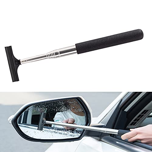 TOPSACE Car Side Mirror Squeegee, Retractable Wing Mirror Wiper Cleaner, Portable Vehicle Interior Exterior Accessories for Rainy Foggy Weather