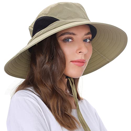 EINSKEY Unisex Sun Hat, Waterproof Wide Brim Bucket Hat Packable Boonie Hat for Fishing Hiking Gardening Safari Beach