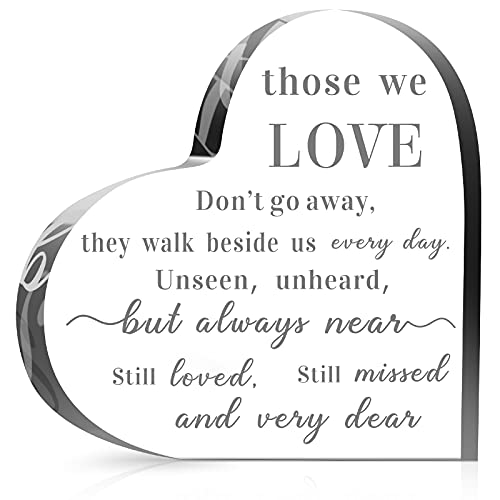 Sympathy Gifts Memorial Bereavement Gifts Acrylic Condolence Remembrance Gifts for Loss of Loved One Father Mother (Simple Style,4 x 4 x 0.4 Inch)