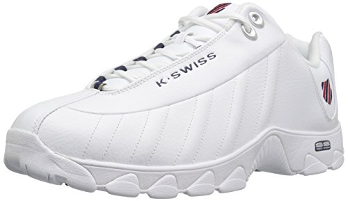 K-Swiss Men's ST329 CMF Sneaker, White/Navy/Red, 10.5 XW