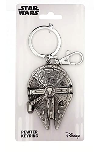 Disney Star Wars Millennium Falcon Pewter Key Ring,Silver ,Large