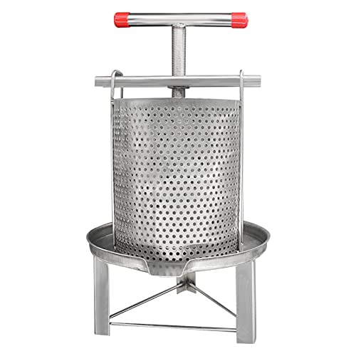 NF Luoxun-LX Large Fruit Honey Presser Full Stainless Steel Honey Extractor Beeswax Presser for Squeeze Juice out of VegetablesFruitNutmilk 10L2.6 Gal (Style 2)