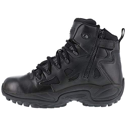 Reebok mens Rapid Response Rb Safety Toe 6' Stealth With Side Zipper Military Tactical Boot, Black, 10.5 Wide US