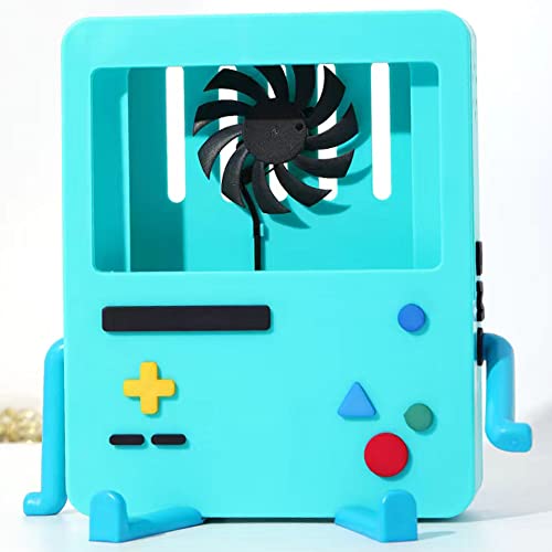 GRAPMKTG Charging Stand with Cooling Fan for Nintendo Switch Accessories Portable Dock Compatible for Nintendo Switch OLED Cute Case Decor Gift Men Women Kids Blue