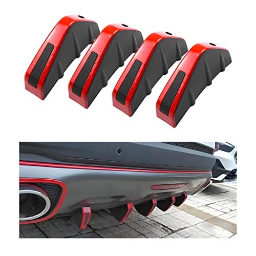 4pcs Car Lower Bumper Lip Diffuser, Anti-Crash Accessories Spoiler Fin Protector, Rear Splitter Lip Wing with Screw, Universal Auto Decoration for Car SUV Truck