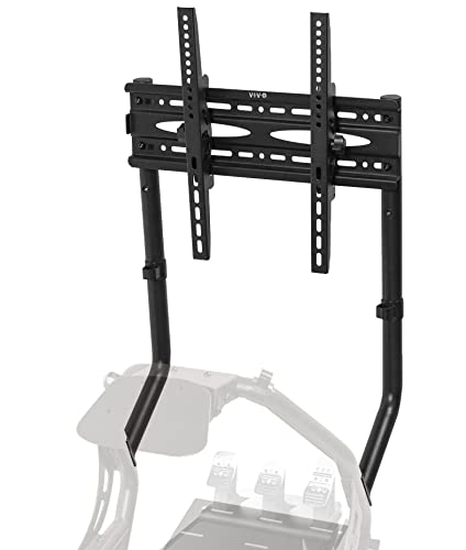 VIVO TV Mount Designed for STAND-RACE1B Racing Simulator Cockpit, Single Monitor Stand for Gaming, Fits 32 to 50 inch Screens, Up to 400x400 VESA, Black, STAND-RACE1TV