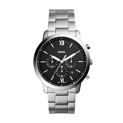 Fossil Men's Neutra Quartz Stainless Steel Chronograph Watch, Color: Silver (Model: FS5384)
