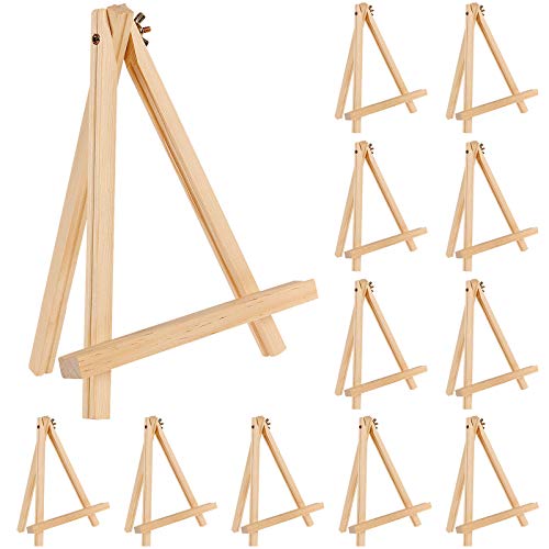 Jekkis Easel for Painting, 9 Inches Easel Stands Set of 12, Tabletop Painting Canvas Tall Wood Display Easels Set of 12, Art Craft Painting Easel Stand for Artist Adults Students