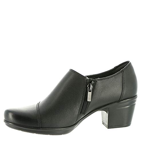 Clarks Women's Emslie Warren Slip-on Loafer,Black Leather,10 M US