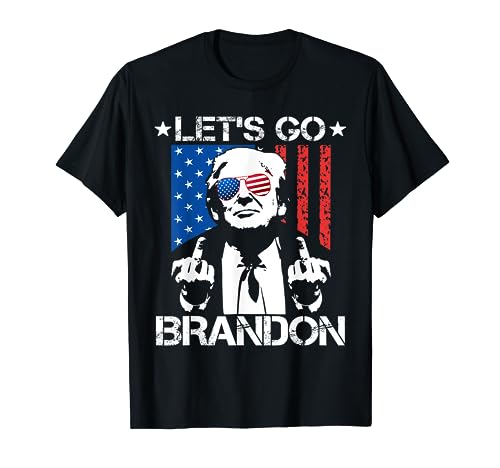 Let's Go Brandon Trump Middle Finger Flag T-Shirt