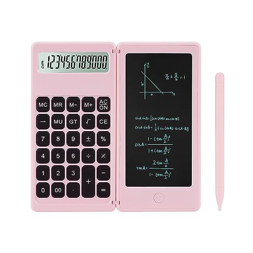 IPepul Calculator，Pink Kawaii calculators Desktop with Writing Screen, Large Display, and Quiet Design - Ideal for Students and Office Workers (Pink)