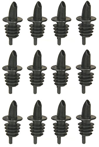 Tablecraft Free Flow Pourers, Black, 12 Count ( Pack of 1)
