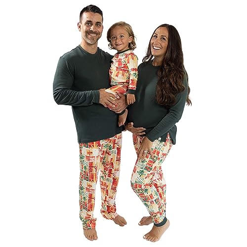 Burt's Bees Baby Baby Family Jammies Matching Holiday Organic Cotton Pajamas, All Wrapped Up, Womens Medium
