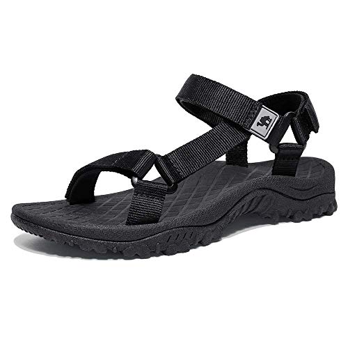 CAMEL CROWN Hiking Sport Sandals for Women Anti-skidding Water Sandals Comfortable Athletic Sandals for Outdoor Wading Beach Black 8.5