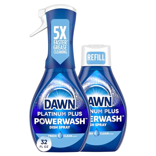 Dawn Powerwash Spray Starter Kit, Platinum Dish Soap, Fresh Scent, 1 Starter Kit + 1 Dawn Powerwash Refill, 16 Fl Oz (Pack of 2)