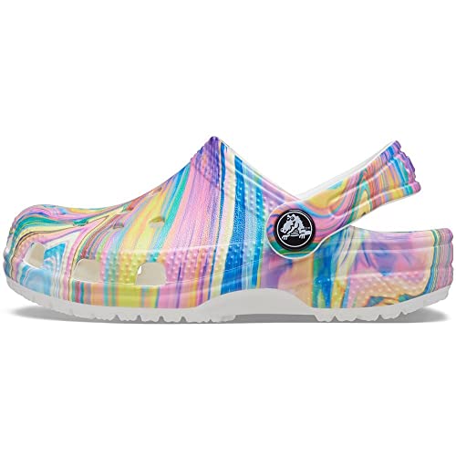 Crocs Unisex-Adult Classic Tie Dye Clogs, Pastel Swirl, 9 Women/7 Men