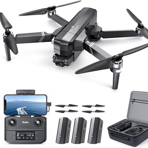 Ruko F11GIM2 Drones with Gimbal+EIS 4K Camera for Adults, 96 Min Long Flight Time 9800ft Long Range FPV, Auto Return Home with GPS, Foldable Quadcopter, FAA Remote ID Compliant