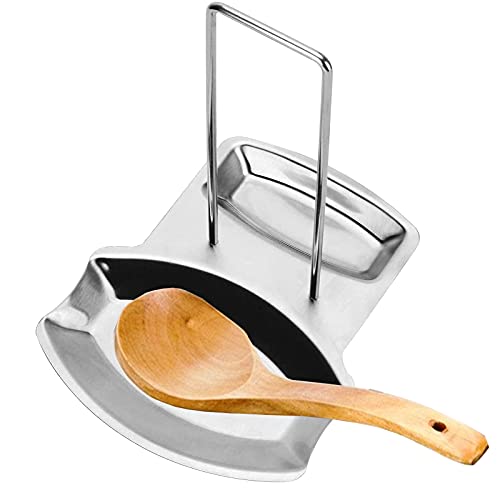 iPstyle Pan Lid Holder Progressive Lid and Spoon Rest Shelf 304 Stainless Steel Pan Lid Organizer Kitchen Decor Tool