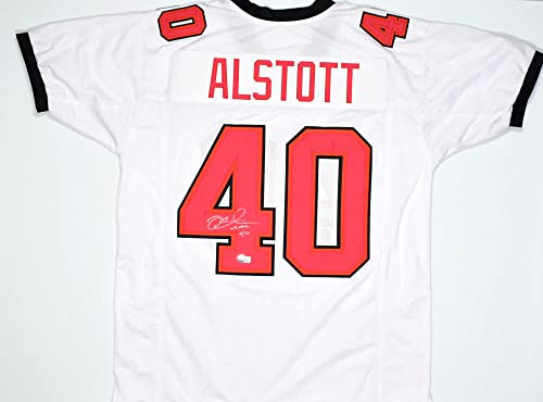 Mike Alstott Autographed White Pro Style Jersey - Beckett W Hologram Silver