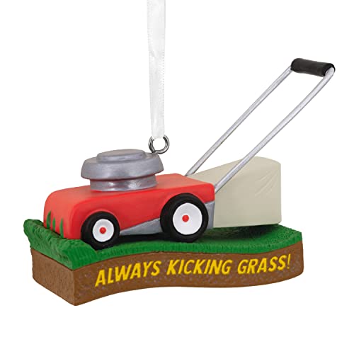 Hallmark Kicking Grass Lawn Mower Resin Christmas Ornament (0001HGO3054)