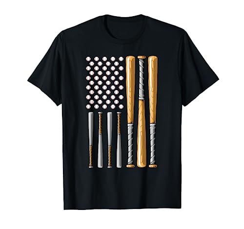 Retro Baseball American Flag - Vintage Baseball Flag T-Shirt