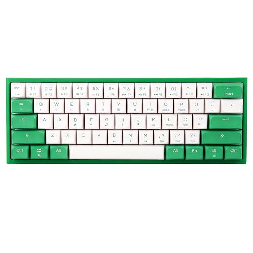 BOYI Wired 60% Mechanical Gaming Keyboard,61 Pro Mini RGB Tri-Mode PBT XDA Keycaps NKRO Programmable Wireless Keyboard for Gaming and Working(Forest Green Color,Gateron Red Switch)