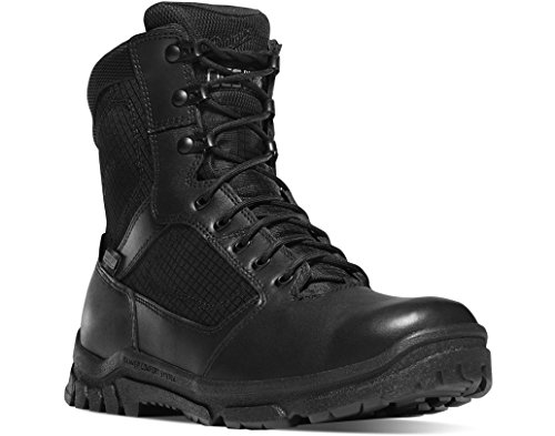 Danner Lookout 8” Side-Zip Tactical Boots for Men - BBP Waterproof, Polishable Full-Grain Leather & Nylon with Comfort Footbed, Slip-Resistant Outsole, Black - 10.5 D