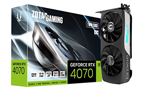 ZOTAC Gaming GeForce RTX 4070 Twin Edge OC DLSS 3 12GB GDDR6X 192-bit 21 Gbps PCIE 4.0 Compact Gaming Graphics Card, IceStorm 2.0 Advanced Cooling, Spectra RGB Lighting, ZT-D40700H-10M