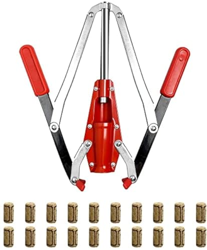 Double Lever Hand Corker – For Standard Wine, Belgian Beer, and Synthetic Plastic Corks, Wine Corker Tool with 20 Count Wine Corks (Red)