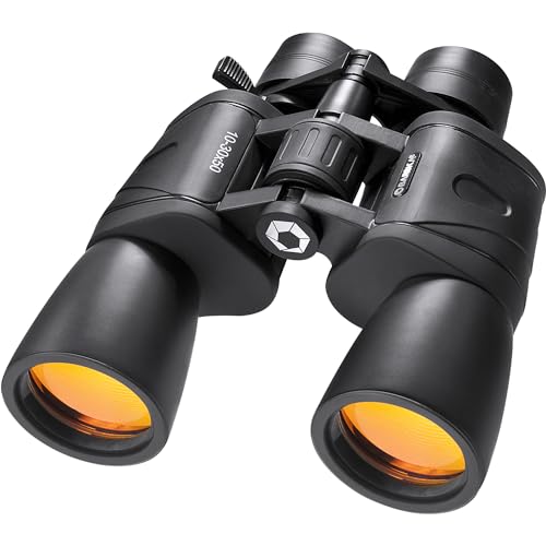 Barska Gladiator 10-30x50 Zoom Binoculars with Tripod Adaptor for Stargazing, Birding, Hiking, Sports, Travelling, Camping