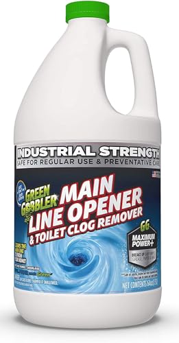 Green Gobbler Ultimate Main Drain Opener | Drain cleaner Hair Clog Remover | Works On Main Lines, Sinks, Tubs, Toilets, Showers, Kitchen Sinks | 64 fl. oz.