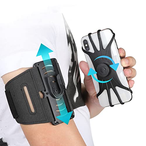 LWDUDE Running Phone Holder for Legs Waist Arms. Running Armband Phone Holder is 360° Rotatable and Detachable. Running Phone Armband for iPhone, Samsung, Lenovo, Google, All 4.5-7.8 inch Phones
