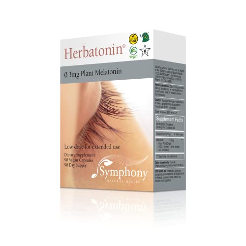 Herbatonin 0.3mg – The First Phyto-Melatonin (Natural Plant Melatonin) – 90 Vegan Capsules (90 Day Supply) Low Dose, Natural Sleep Aid and Circadian Rhythm Support…