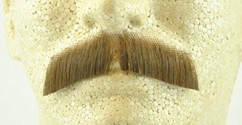 Gentleman Moustache LIGHT BROWN - Spirit Gum Included - 100% Human Hair - no. 2011 - REALISTIC! Perfect for Theater - Realistic!