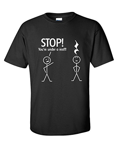 Stop You're Under A Rest Graphic Novelty Sarcastic Funny T Shirt M Black