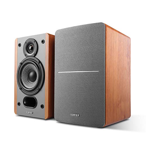 Edifier P12 Passive Bookshelf Speakers - 2-Way Speakers with Built-in Wall-Mount Bracket - Wood Color, Pair - Needs Amplifier or Receiver to Operate