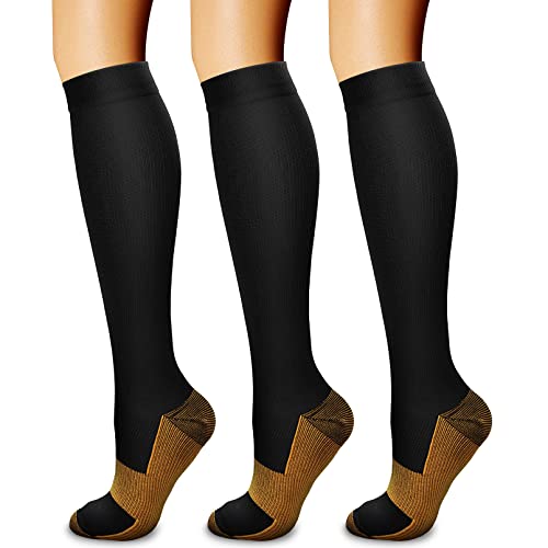 CHARMKING Compression Socks for Women & Men Circulation (3 Pairs) 15-20 mmHg is Best Athletic for Running, Flight Travel, Support, Cycling, Pregnant - Boost Performance, Durability (S/M, Multi 56)