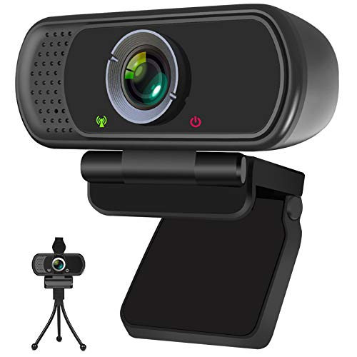 XPCAM Full HD 1080P Webcam with Privacy Shutter and Tripod, Pro Streaming Web Camera with Microphone, Widescreen USB Computer Camera for Laptop Desktop